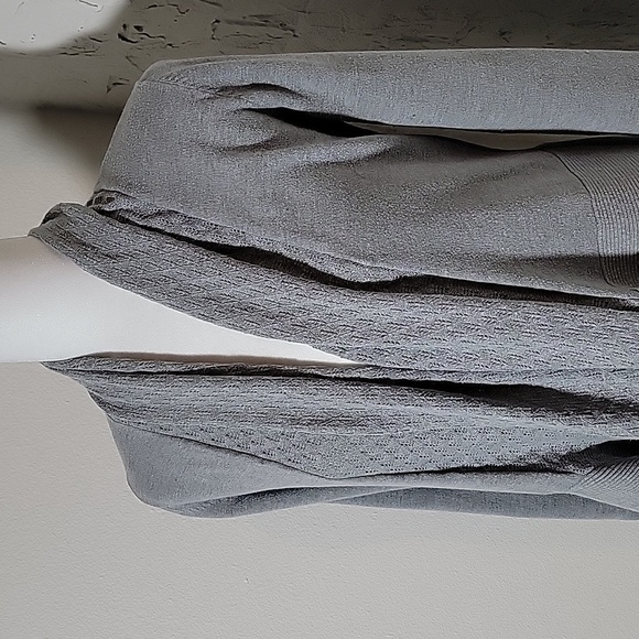 Karen Scott Cardigan Sweater Open Front Waterfall Longsleeve Drape Ruffle Grey S - Picture 7 of 14